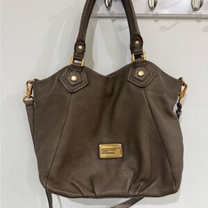 Marc by Marc Jacobs Dark Brown Leather Tote with Gold Hardware